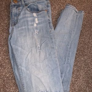 Express Distressed Light Wash Jeans